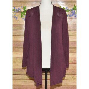 Torrid 1 1X 14/16 Burgundy Maroon Open Front Cardigan Sweater Cute Cutout Back